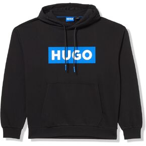 HUGO Men's Logo Stripe Cotton Hooded Sweatshirt