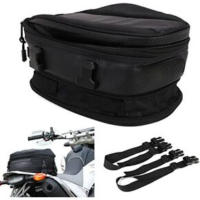 Motorcycle Tail Seat Bag Waterproof Luggage Bag Back Storage Bag Motorbike Saddle Bags Multifunctional PU Leather Bike Bag Sport Backpack,15 Liters
