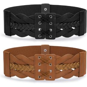 JASGOOD Women Wide Elastic Dress Belt Fashion Stretchy Waist Belt