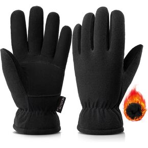 OZERO Winter Gloves for Men & Women | -30℉ Warm Thermal Running Cycling and Work Gloves for Men Cold Weather | Deerskin and Polar Fleece Insulated Winter Gloves Men