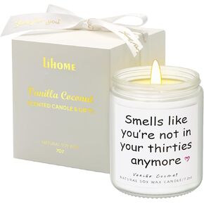 Lihome 50th Birthday Gifts for Her Him– Funny Birthday Candle & Decorations, Best Friend Gift Idea – Natural Soy Wax Vanilla Coconut Scented Candle (7oz)
