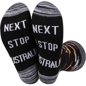 JXGZSO Australia Trip Gift Next Stop Australia Socks Funny Traveler Gift Australia Vacation Gift Australia Culture Gift