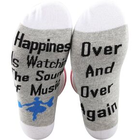 PXTIDY Sound Music Musical Socks Broadway Musical Gifts Happiness Is Watching Music Theatre Novelty Socks Theater Gifts