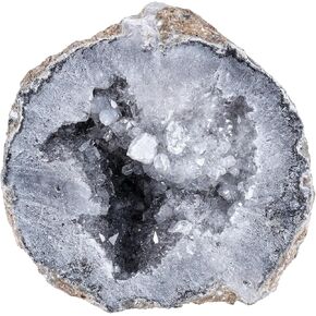 moonsix 0.22-0.44 Lb Natural Quartz Geode Agate Stone Healing Crystal Cluster Mineral Specimen for Positive Energy, Reiki, Wicca, Home Office Decor