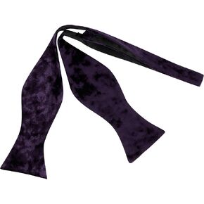 King & Priory Luxury Purple Crushed Velvet Self-Tie Bow Tie