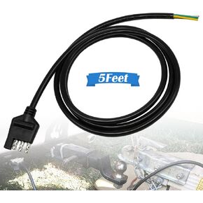 5 Pin Trailer Connector 3.2FT/40Inch 18AWG Trailer Wiring Harness 5 Way Heavy Duty Trailer Light Plug Kit HE055