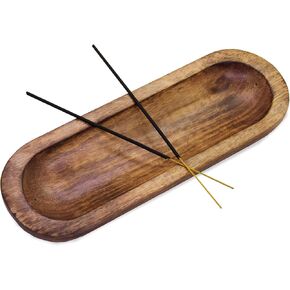 Incense Burner Or Incense Stick Holder - Incense Tray Wooden Ash Catcher - Handmade Mango Wood Incense Stand for Gifting. Modern Home Decor