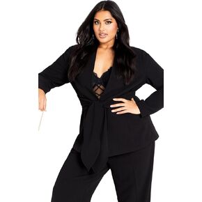سترة City Chic ذات الحجم الكبير، سترة Audrie بدون ياقة