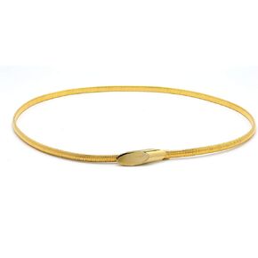 Marshal Metal Fashion Belt Omega Chain 18K Gold Plating Stretch Skinny Cobra Belt 1/4" (7mm) size 28"--34"