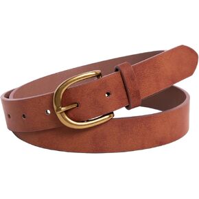 Vintage Buckle Belts for Women Trendy Casual Adjustable Ladies Waist Belt for Dress Jeans