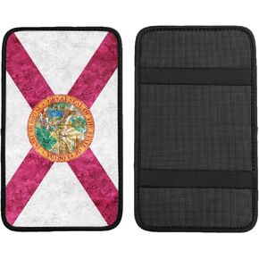 Puerto Rico Flag Car Armrest Storage Box Mat, Puerto Rican Frog Neoprene Car Center Console Cover, Car Armrest Seat Box Cover Accessories Interior Protection for Most Vehicle SUV Truck Car