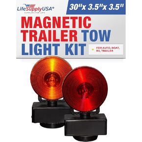LifeSupplyUSA 12v Magnetic Trailer Tow Light Kit for Auto, Boat, RV, Trailer