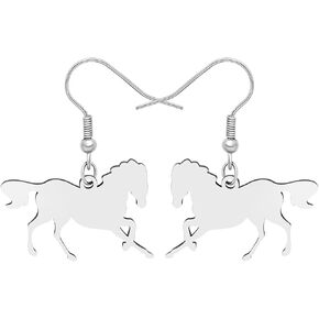 NEWEI Enamel Alloy Sweet Running Horse Earrings Drop Dangle Fashion Animals Jewelry For Women Kentucky Derby Gifts