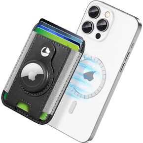 For Magsafe Wallet with AirTag Holder, 6-Card Holder, Stronger Magnetic Phone Wallet Holder for iPhone 16/15, iPhone 14/13/12 Series, Magsafe Wallet Airtag, RFID Blocking, Not included Airtag, Blue