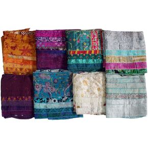 Women's Silk Sari Fabric Scarf Trendy Stole One Piece Assorted Color, Perfect for Adding Elegance and Style to Any Outfit, Makes a Thoughtful Gift for Any Occasion