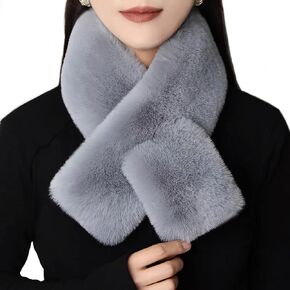 Womens Fur Collar Scarf, Faux Fur Scarves for Women, Neck Shrug for Spring Fall Winter Super Soft Cozy