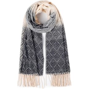 HH HOFNEN Women's Scarf Pashmina Shawls Winter Soft Warm Wraps Cashmere Feel Blanket Vintage Jacquard Style
