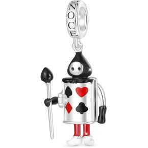 GNOCE Alice's Adventures in Wonderland Charm, S925 Sterling Silver Dangle Charms for Women Wife, Valentine‘s Day, Mother’s Day Jewelry Gift