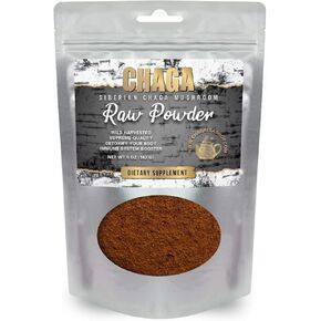 Siberian Chaga Mushroom Raw Powder Wild Harvested All Natural 5 Oz. (142g.)