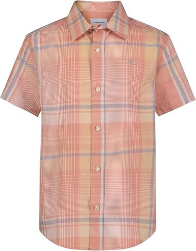 Calvin Klein Boys' Short Sleeve Woven Button-Down Shirt in Saudi Arabia