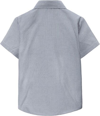 JOGAL Boys Button Down Shirt Short Sleeve Oxford Dress Shirts Casual Striped Tops for 6-14 Years in Saudi Arabia