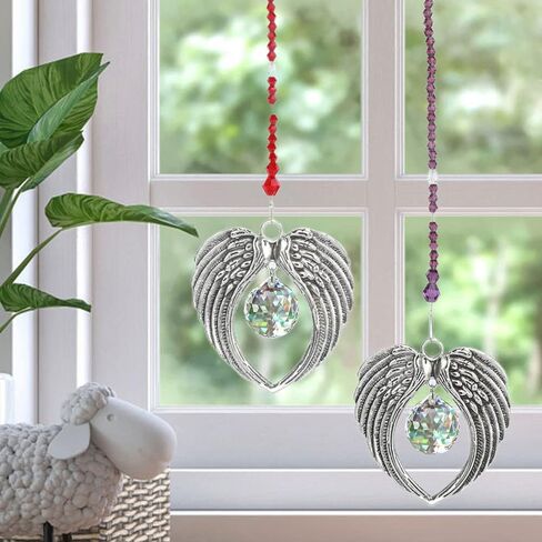 Car Accessories Crystal Angel Wing Pendant Car Pendant Angel Wing Rearview Mirror Decoration Hanging Charm Ornaments Automobiles Interior Home Window Decor (Black) in Saudi Arabia
