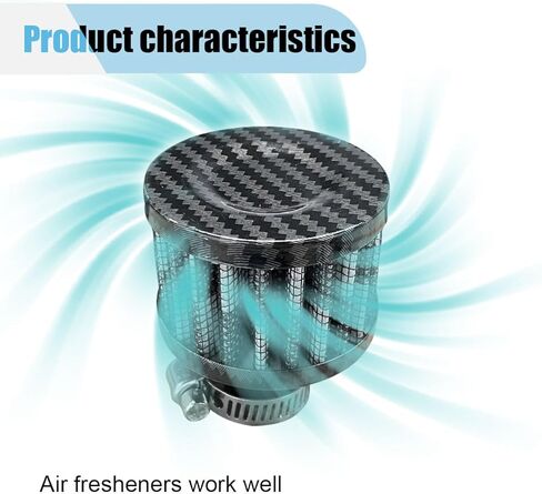 Car Breather Filter, 0.47"/12mm Cold Air Intake Filter Cleaner, Crankcase Vent Valve Cover Filter Breather, Automotive Air Filter for Most Car Motorcycle (Black) in Kuwait