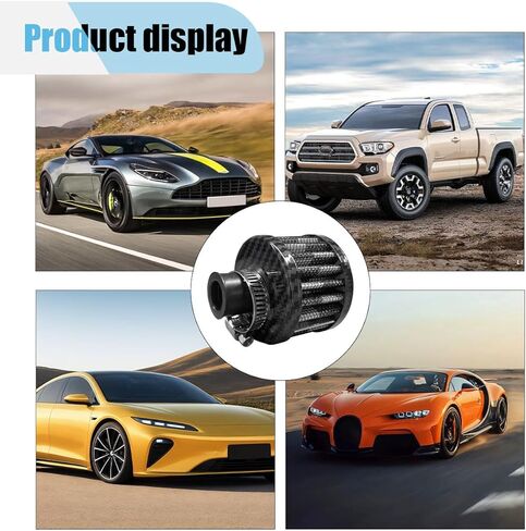 Car Breather Filter, 0.47"/12mm Cold Air Intake Filter Cleaner, Crankcase Vent Valve Cover Filter Breather, Automotive Air Filter for Most Car Motorcycle (Black) in Kuwait