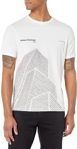 Armani Exchange Men's Building Outline Embroidered Logo T-Shirt in Saudi Arabia