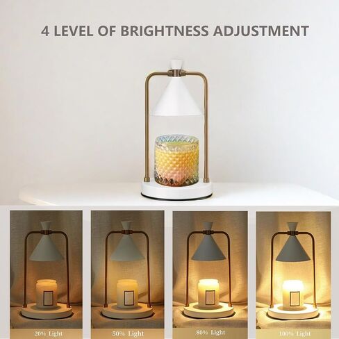 White Candle Warmer lamp with Timer, Dimmable Candle Lamp, Electric Candle Warmer Including 2 Bulbs, Large Fragrant Candlelamp, Aromatic Candle Holders, Candle Melter for Home Decor (White) in Saudi Arabia