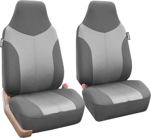 FH Group Car Seat Covers Full Set Cloth - Universal Fit, Automotive Seat Covers, 1-Piece Front Seat Covers, Airbag Compatible, Split Bench Rear Seat Cover, Washable Car Seat Cover for SUV Beige/Tan in Saudi Arabia