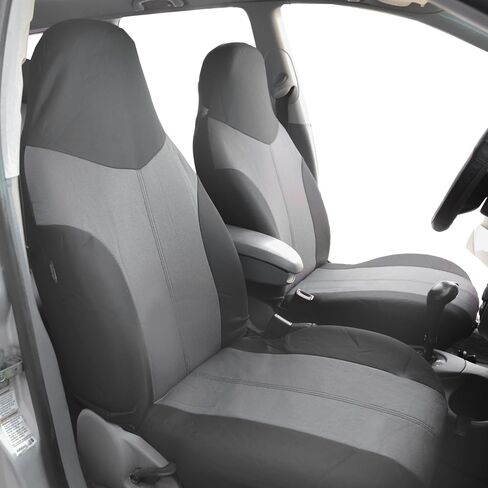 FH Group Car Seat Covers Full Set Cloth - Universal Fit, Automotive Seat Covers, 1-Piece Front Seat Covers, Airbag Compatible, Split Bench Rear Seat Cover, Washable Car Seat Cover for SUV Beige/Tan in Saudi Arabia