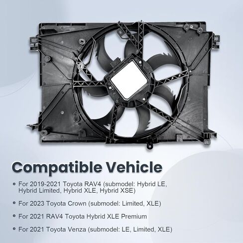 16360F0060 مروحة تبريد الرادياتير متوافقة مع 2019-2021 Toyota RAV4/ 2021 Toyota Venza/ 2023 Toyota Crown 2.5L استبدال # 16360-F0060 TO3115208 in Kuwait