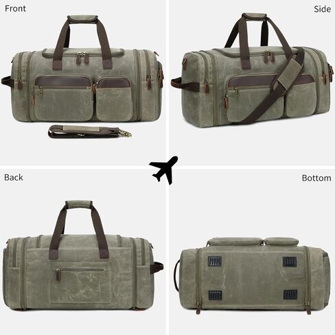 Canvas Duffle Bag for Men, Weekender Overnight Bag Traveling Expandable Luggage Travel Bag,Mens Gym Carry on Duffel Bags in Saudi Arabia