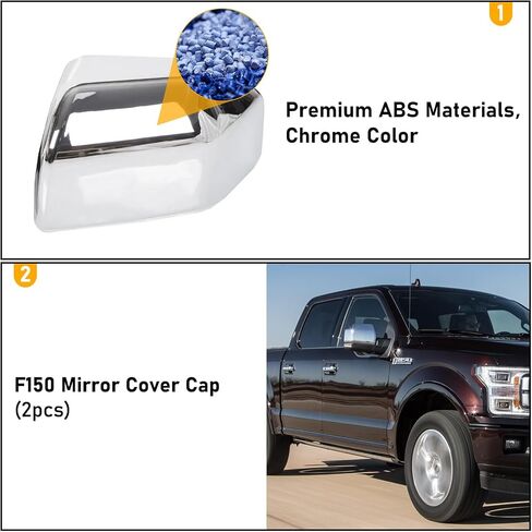 Moonlinks Compatible with 2015-2020 Ford F150 Side Mirror Cover Replacement,Glossy Black Mirror Cap LH & RH Side Door Exterior Rearview Mirror Cover Trim for F150 2015 2016 2017 2018 2019 2020(1 Pair） in Kuwait