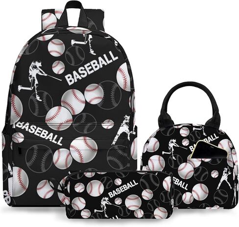 3PCS Backpack for Boys Girls Kids Soccer School Backpack Sets with Lunch Bag Pencil Case, 17 Inch Lightweight Bookpack 3 in 1 Set for Teens Elementary Middle HighSchool Students (Black Soccer) in Saudi Arabia