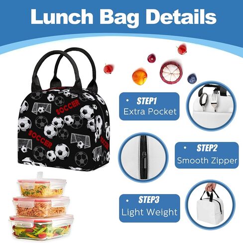 3PCS Backpack for Boys Girls Kids Soccer School Backpack Sets with Lunch Bag Pencil Case, 17 Inch Lightweight Bookpack 3 in 1 Set for Teens Elementary Middle HighSchool Students (Black Soccer) in Saudi Arabia