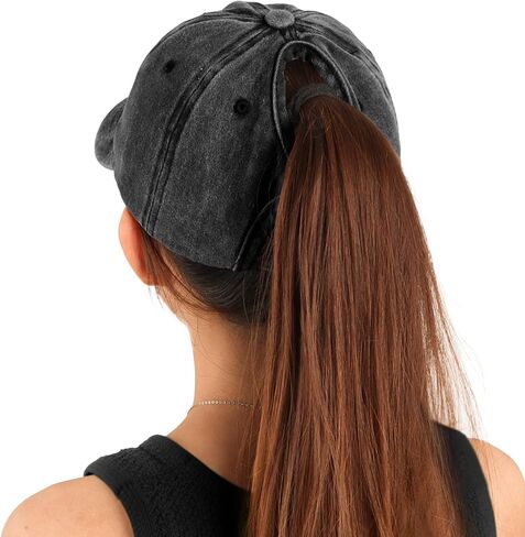 Ponytail Hats for Women - Distressed Hat with Ponytail Hole for Women Baseball Cap in Kuwait