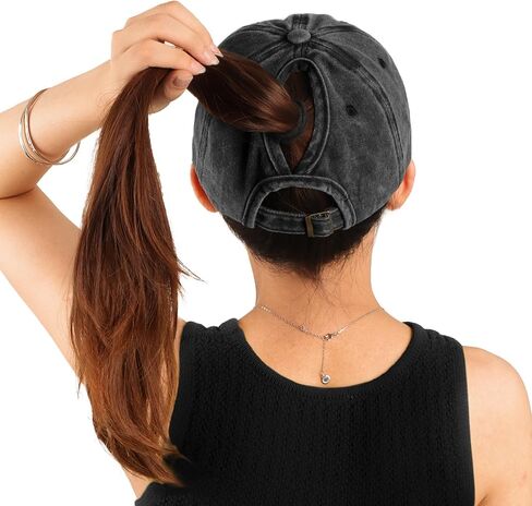 Ponytail Hats for Women - Distressed Hat with Ponytail Hole for Women Baseball Cap in Kuwait