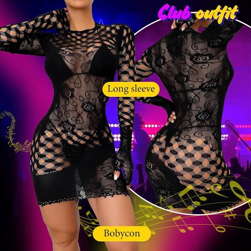 Sexy Club Outfits for Women Lingerie Bodysuit Fishnet Bodystocking Jumpsuit Romper Clubwear Rave Oufits in Saudi Arabia