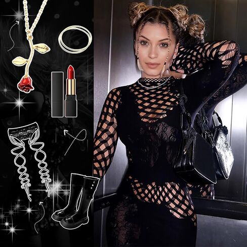 Sexy Club Outfits for Women Lingerie Bodysuit Fishnet Bodystocking Jumpsuit Romper Clubwear Rave Oufits in Saudi Arabia