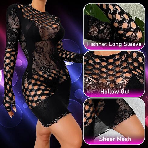 Sexy Club Outfits for Women Lingerie Bodysuit Fishnet Bodystocking Jumpsuit Romper Clubwear Rave Oufits in Saudi Arabia