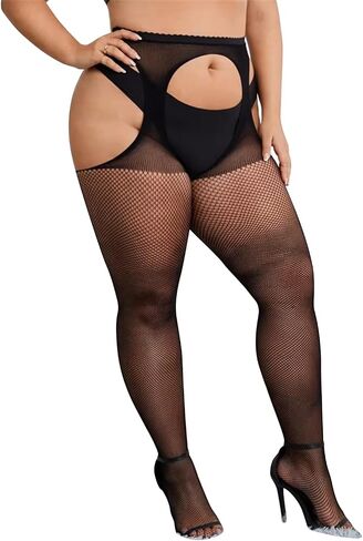 Thigh High Stockings for Women Plus Size Sheer Thigh High Stockings Lace Trim Garter Belt Suspender Sexy Pantyhose in Kuwait