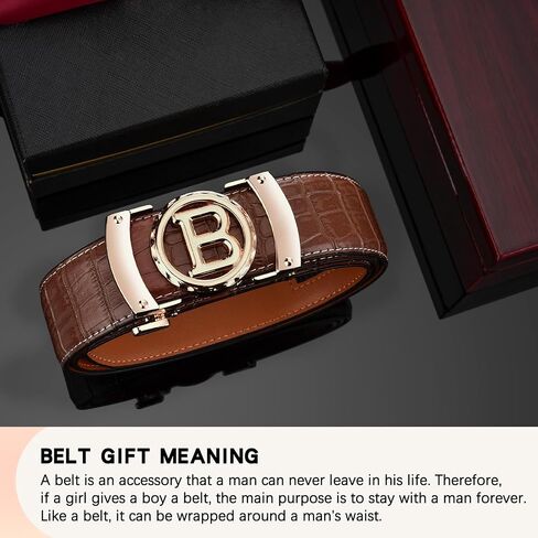 Mens Ratchet Belt Click Slide Black Leather Belt 1.38" Wide in Saudi Arabia