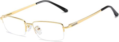 Half Rimless Metal Eyewear Frames Blue Light Blocking Transparent Lens Business Glasses in Saudi Arabia