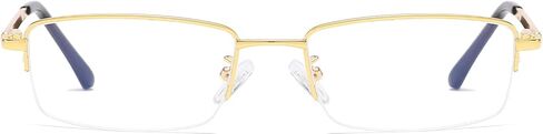 Half Rimless Metal Eyewear Frames Blue Light Blocking Transparent Lens Business Glasses in Saudi Arabia