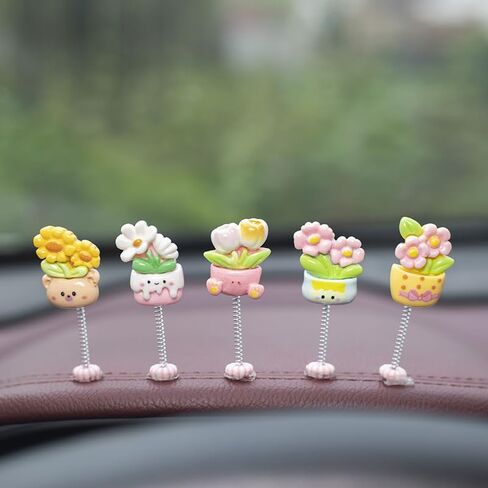7Pcs Lucky Flower Car Accessories Dashboard,Car Lnterior Decor for Women Funny Gifts,Car Interior Decor Christmas Valentine's Day Car Gifts for Men Women in Saudi Arabia