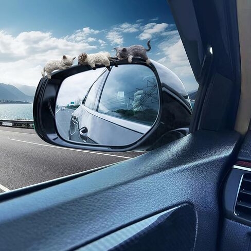 سيارة لطيف النوم القط ديكور مرآة الرؤية الخلفية الحلي الزينة لوحة القيادة شاحنة زخرفة الداخلية تزيين مضحك كس الشكل EV الهدايا الزخرفية RV الديكورات الملحقات العالمية (3 قطع) in Kuwait