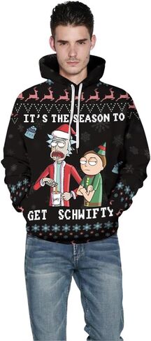Gloria&Sarah Ugly Christmas Sweaters Sweatshirt Outfits for Women Men Funny Shirts Tops 3D Cute Hoodie Pullover in Saudi Arabia