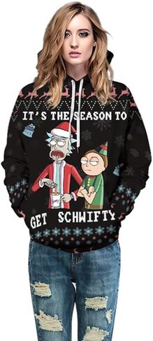 Gloria&Sarah Ugly Christmas Sweaters Sweatshirt Outfits for Women Men Funny Shirts Tops 3D Cute Hoodie Pullover in Saudi Arabia